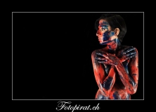 Fingerfarbe Bodypaint Akt Fotoshooting Zürich